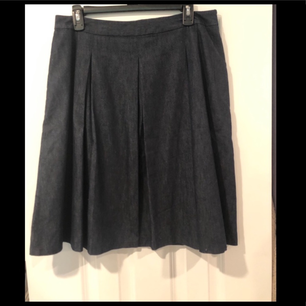 The Limited Dark Wash Pleated Skirt
